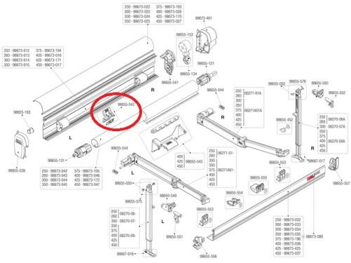 Kit de fijación rafter para toldos F45S/L - Imagen 2