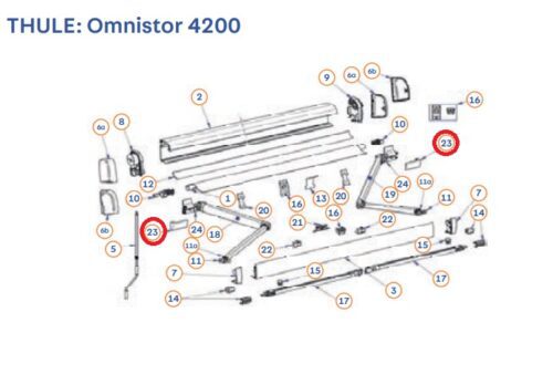 Set de tapas de brazos para toldo THULE Omnistor 5200 - Imagen 2